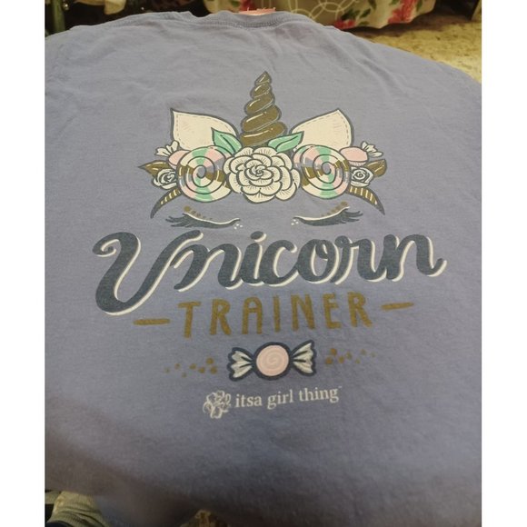 ITSA Girl Thing Med Short Sleeve Purple & Pink "Unicorn Trainer" - Picture 2 of 2